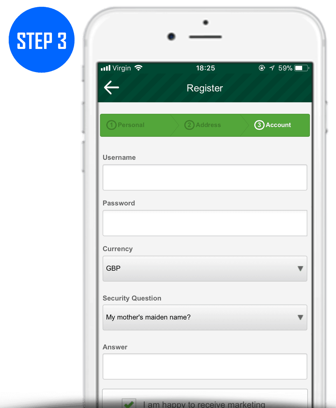 Paddy Power Sign Up Process Step 3