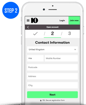 10Bet Mobile App Sign Up Step 2