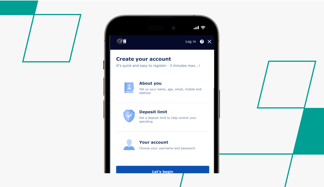 William Hill Create Account Screen