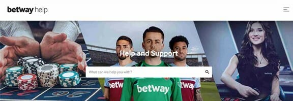 Betway help and support page