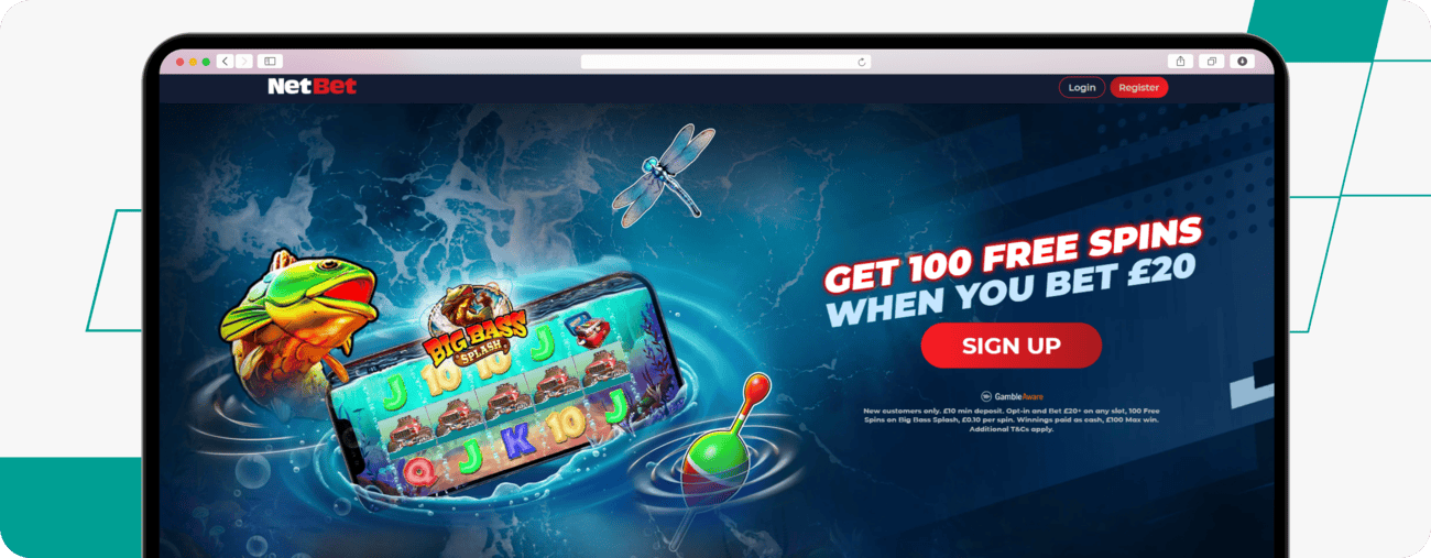 screenshot of netbet casino welcome offer
