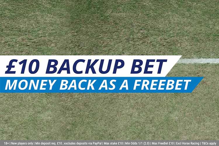 £10 Backup Bet Welcome Offer Banner on Sportingbet