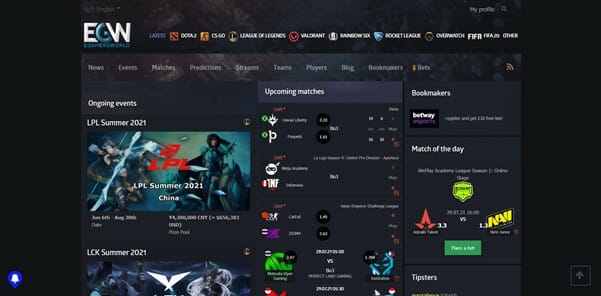 All things eSports betting in one place. Egamersworld eSports Hub combines  live odds, up-coming tournament listing, surveys …