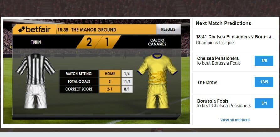 Betfair Virtual Betting