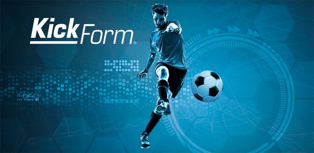 KickForm banner showing a football player kicking a ball