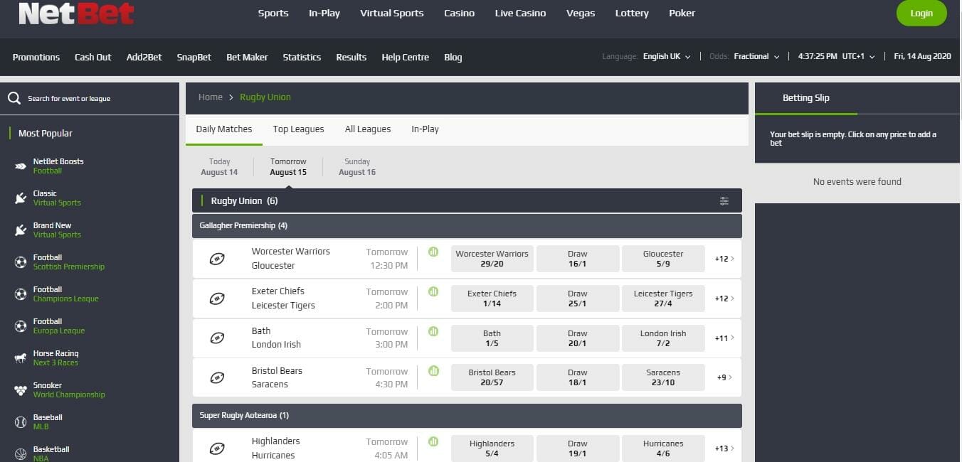 NetBet Rugby Union
