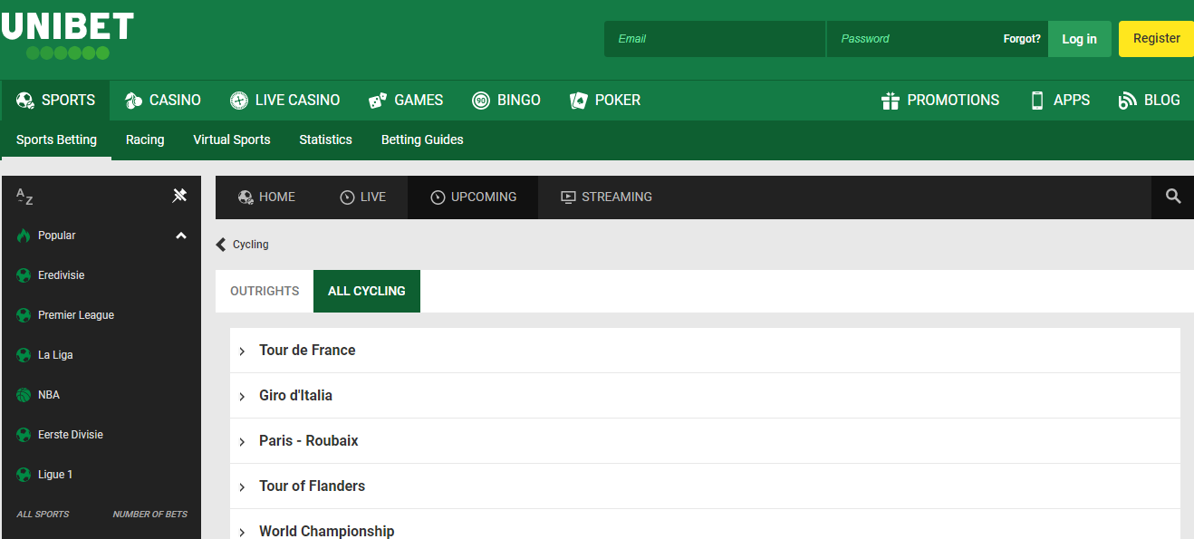 unibet cycling betting markets