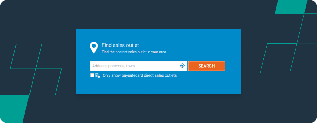 he Paysafecard locator tool