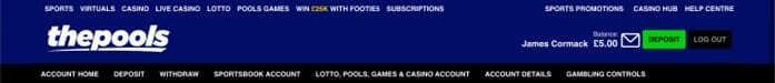 The Pools Withdrawal Screenshot