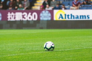 Premier League Ball On Football Pitch