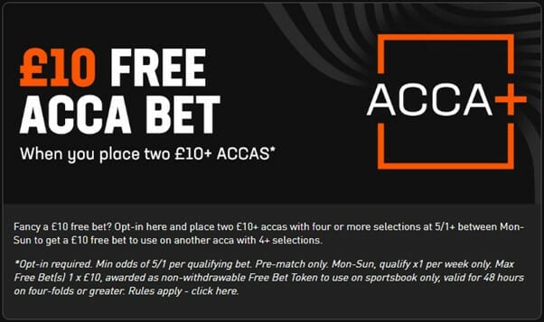 LiveScore Bet £10 Free Acca Bet Offer Screenshot