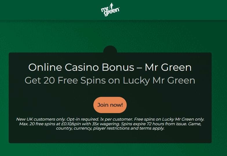 mr green  free spins