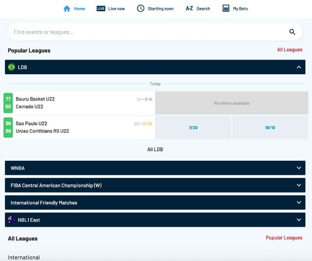 Screenshot of the Popular Leagues section on BetUK.