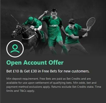bet365 Open Account Offer Screenshot