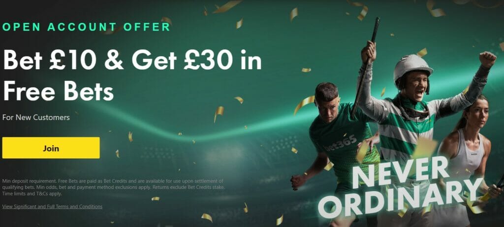 Bet365 In Play Free Bet Offer (Qualify For The 2up Offer)