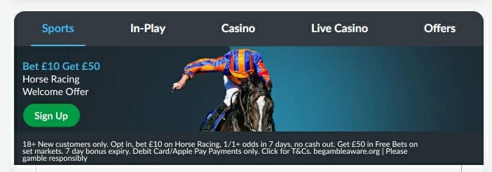 BetVictor Horse Racing Offer Screenshot