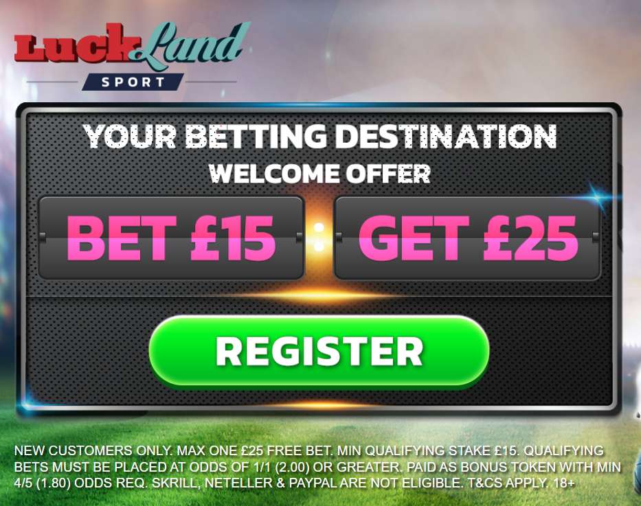 LuckLand welcome offer screenshot