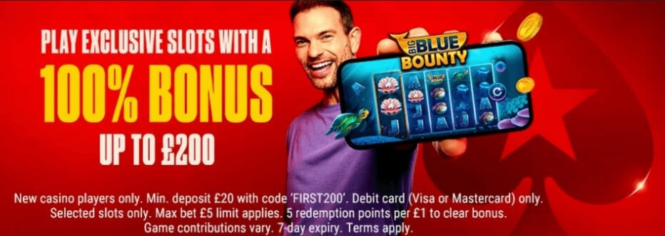 PokerStars casino welcome offer screenshot