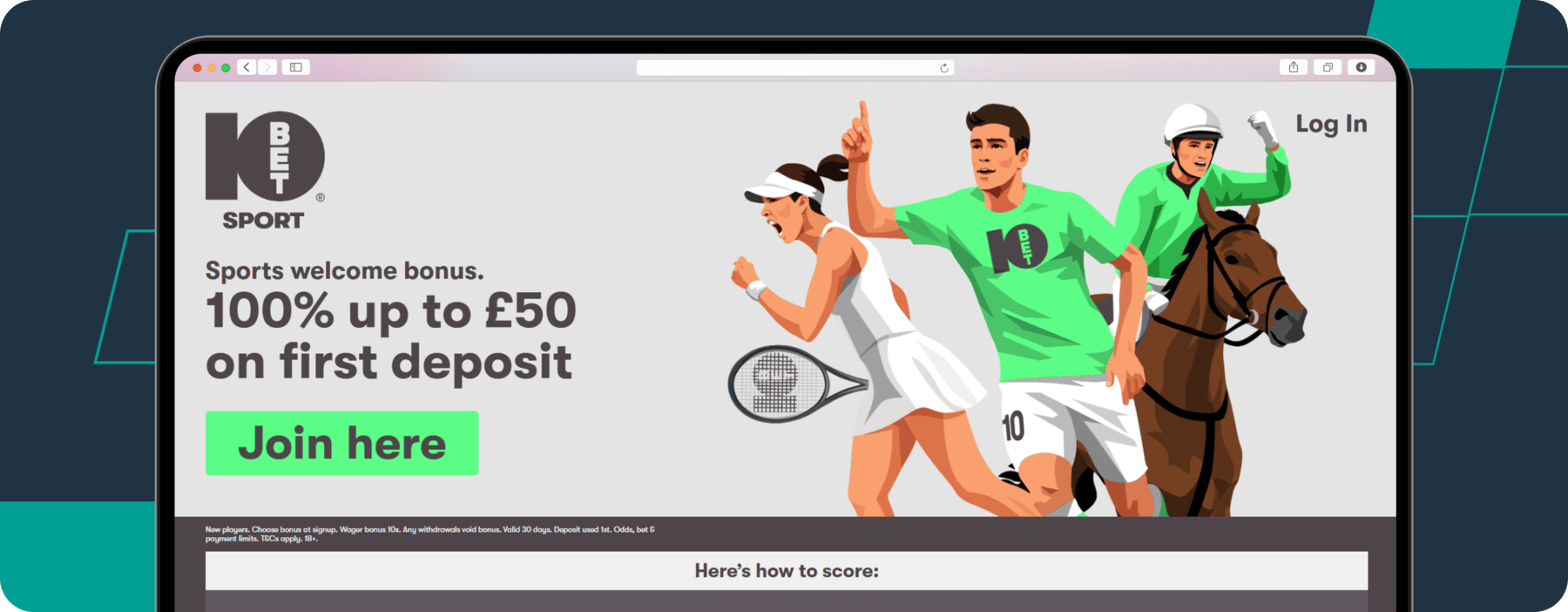 screenshot of 10bet sportsbook welcome offer