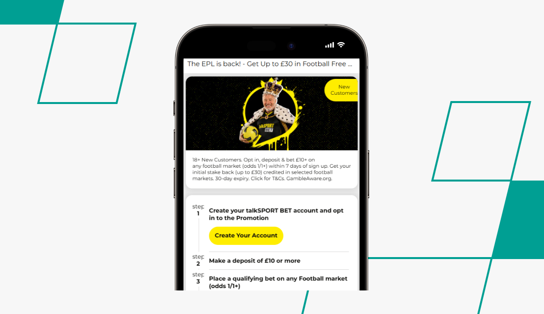 screenshot of talksport free bet step 2 desktop