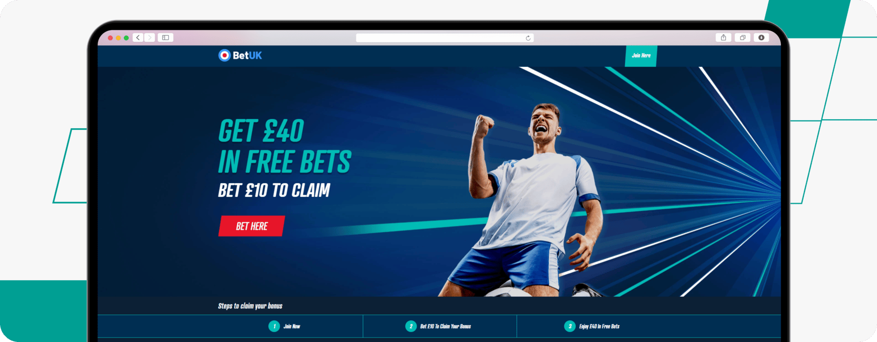 screenshot of bet uk sports welcome offer