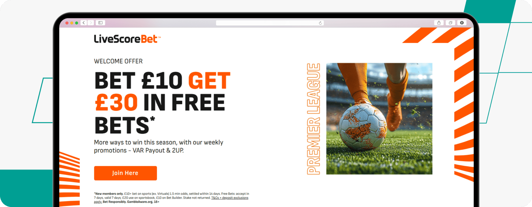 screenshot of livescore bet welcome offer