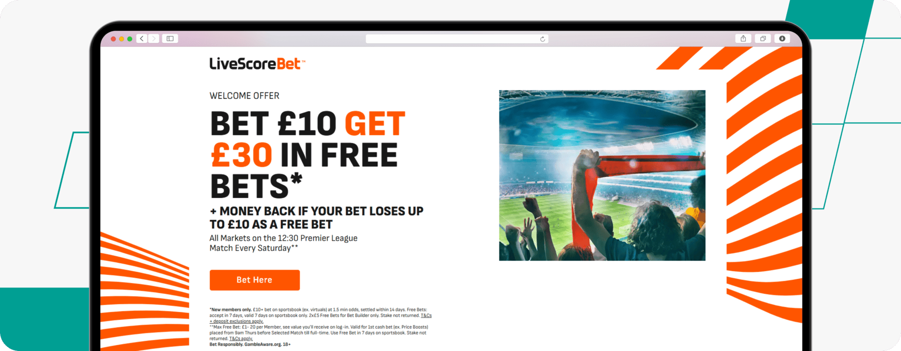 screenshot of livescore bet welcome offer