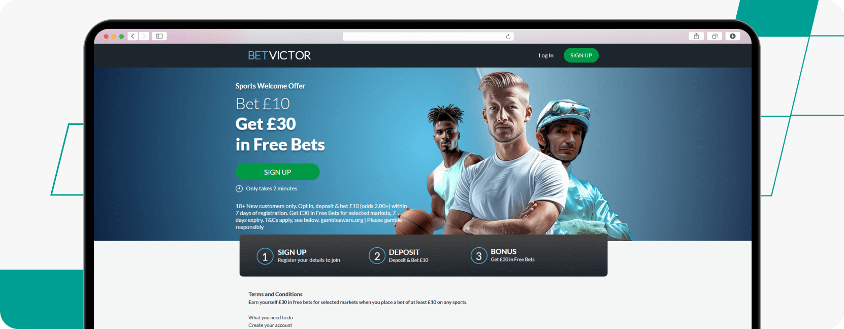 screenshot of betvictor sports welcome offer