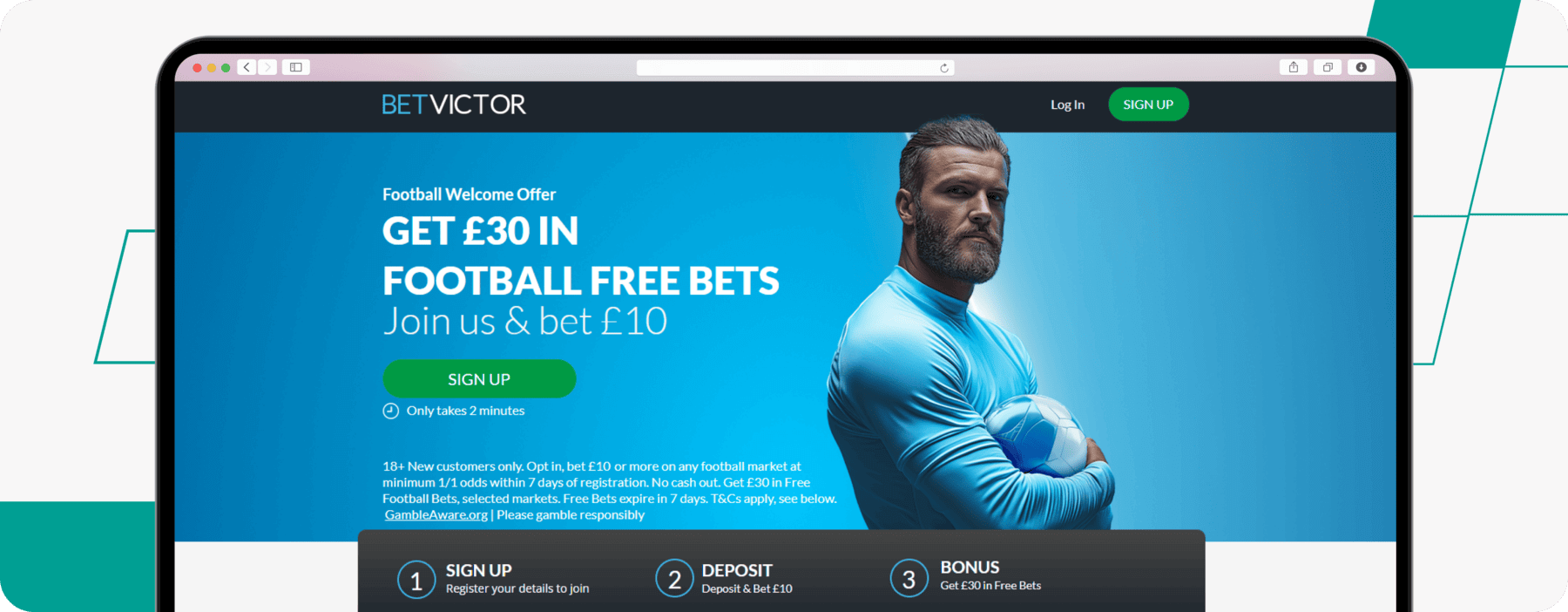 screenshot of betvictor football welcome offer