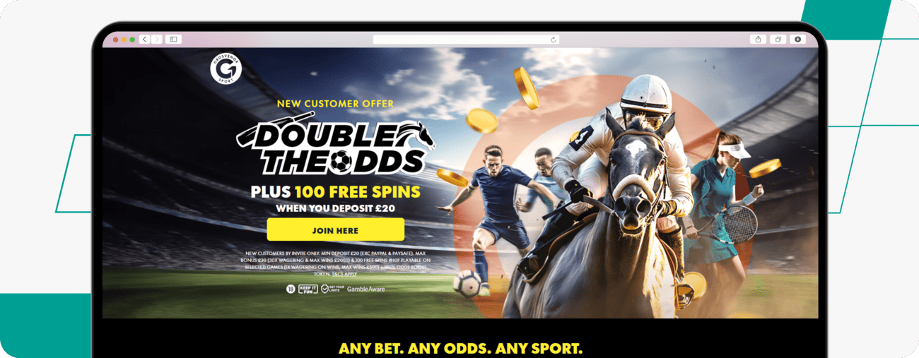 screenshot of grosvenor's sports welcome offer