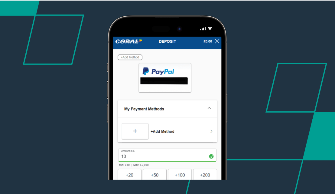 screenshot of coral's deposit page
