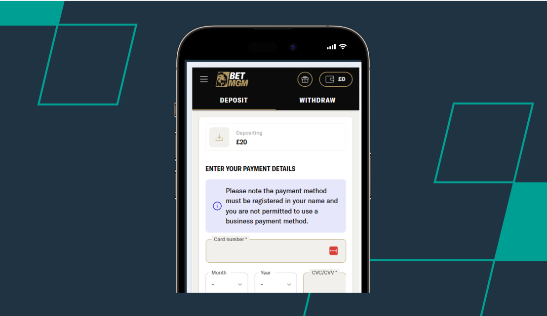 Deposit amount on betmgm depositing process
