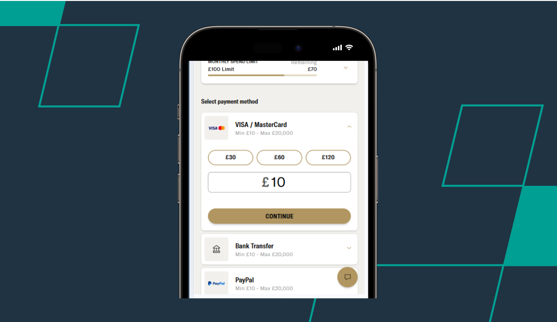 Withdrawal amount on Betmgm