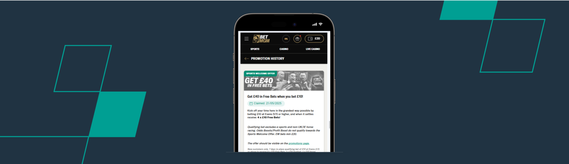 Betmgm claimed sports welcome offer