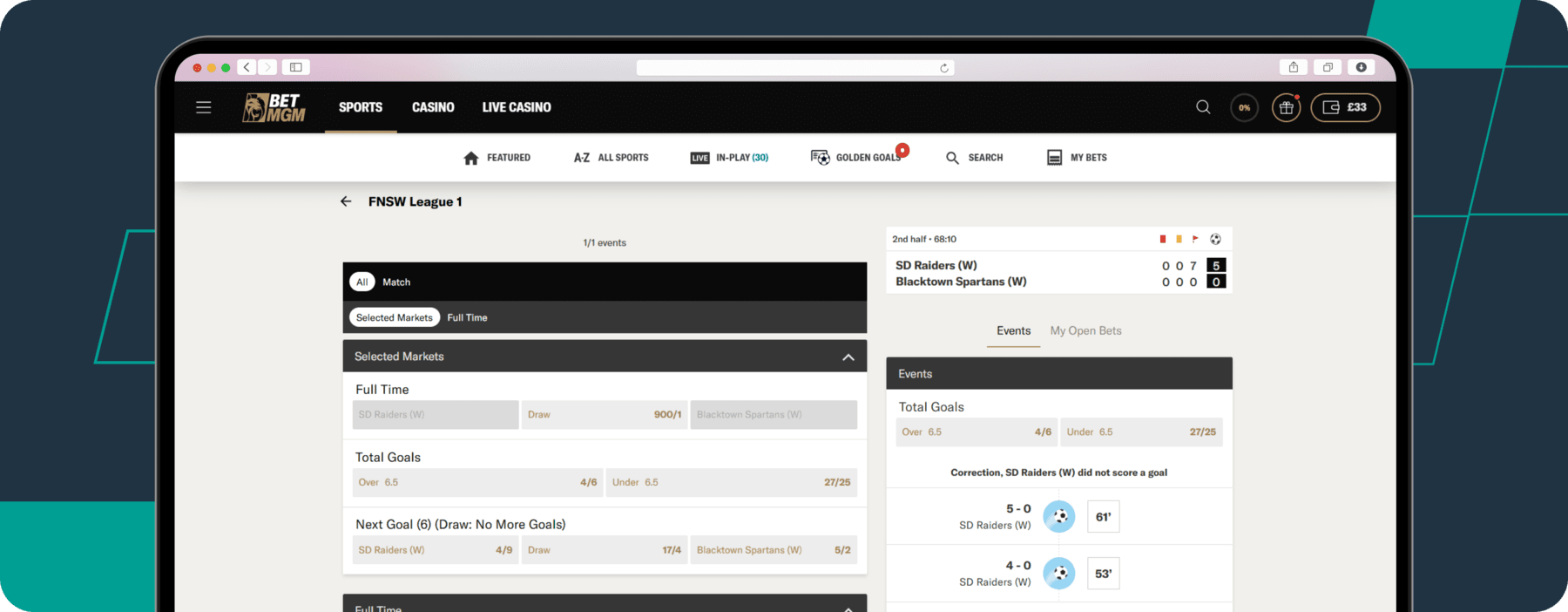 Betmgm In-play betting