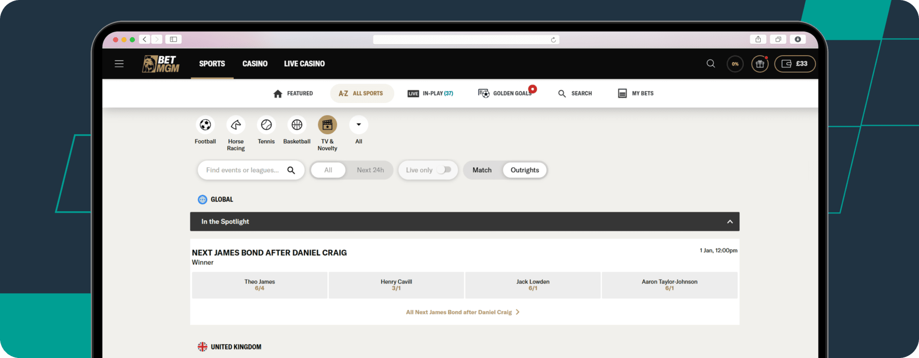 Novelty Market on Betmgm