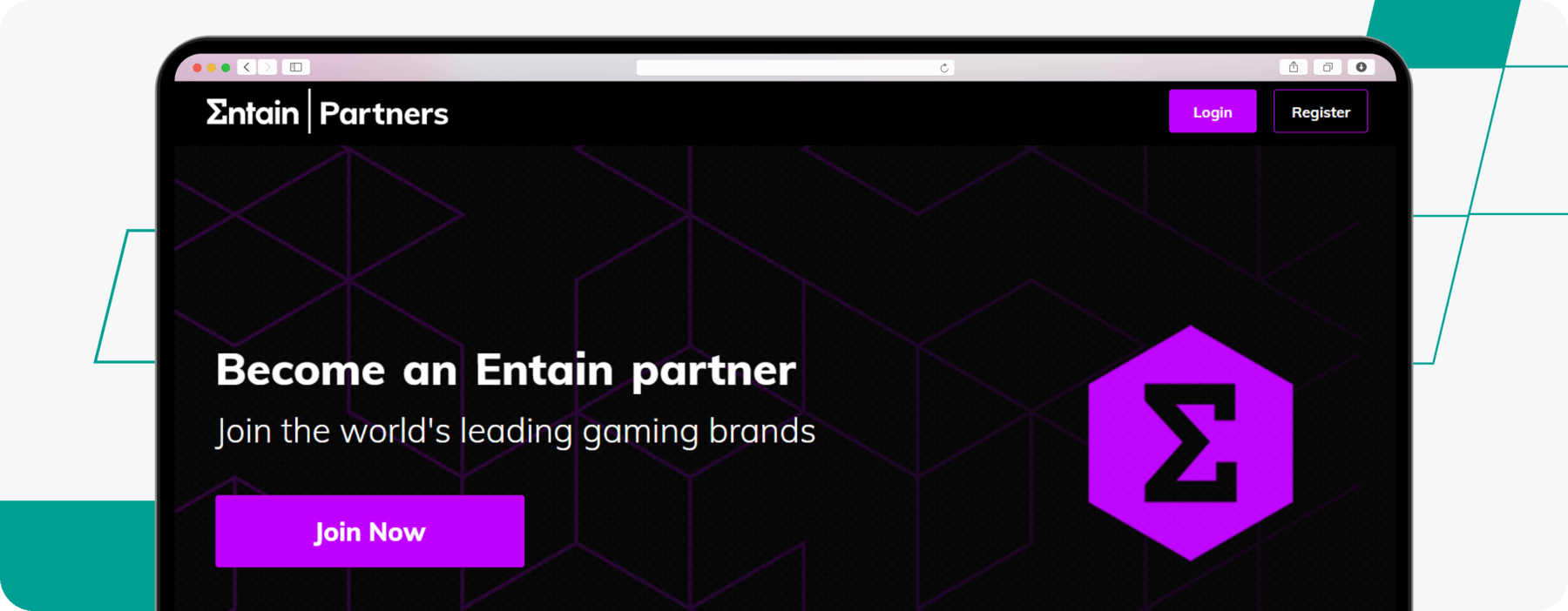 screenshot of entain affiliate program page