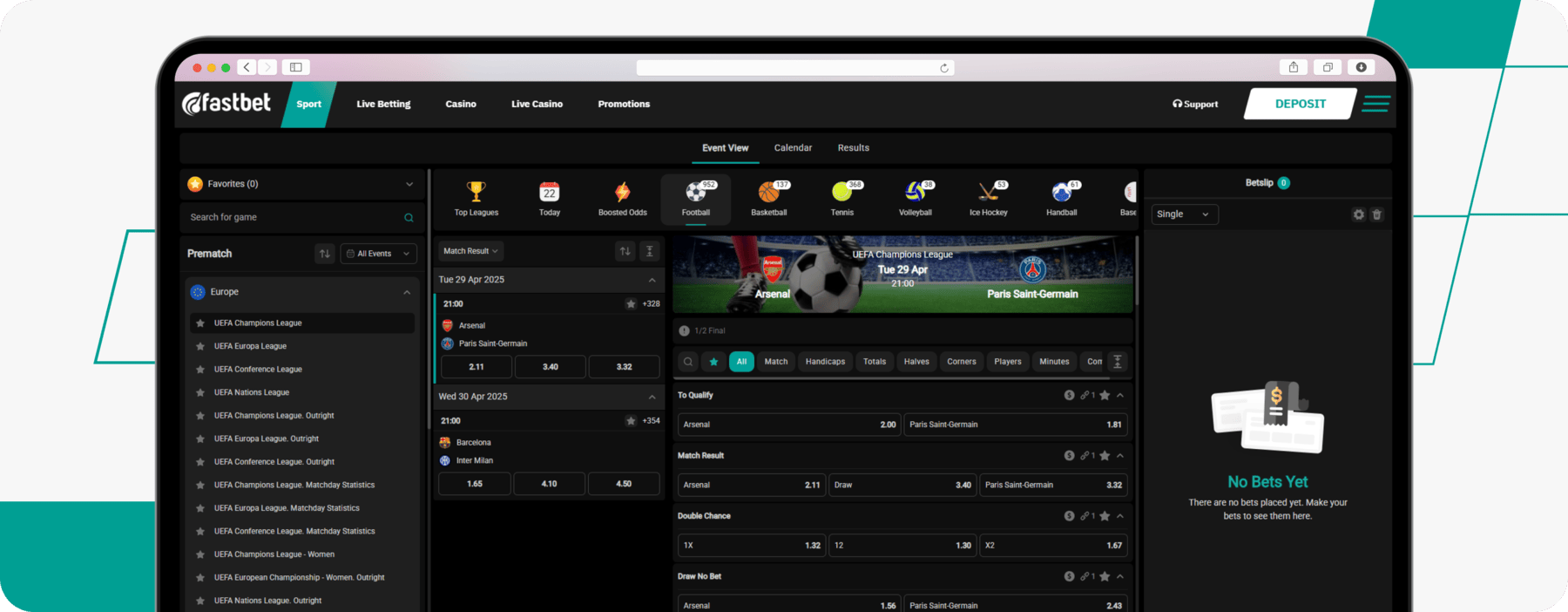 screenshot of fastbet finland homepage