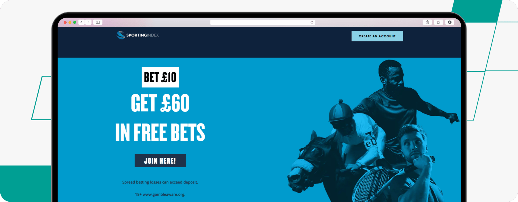 screenshot of sporting index sports welcome offer