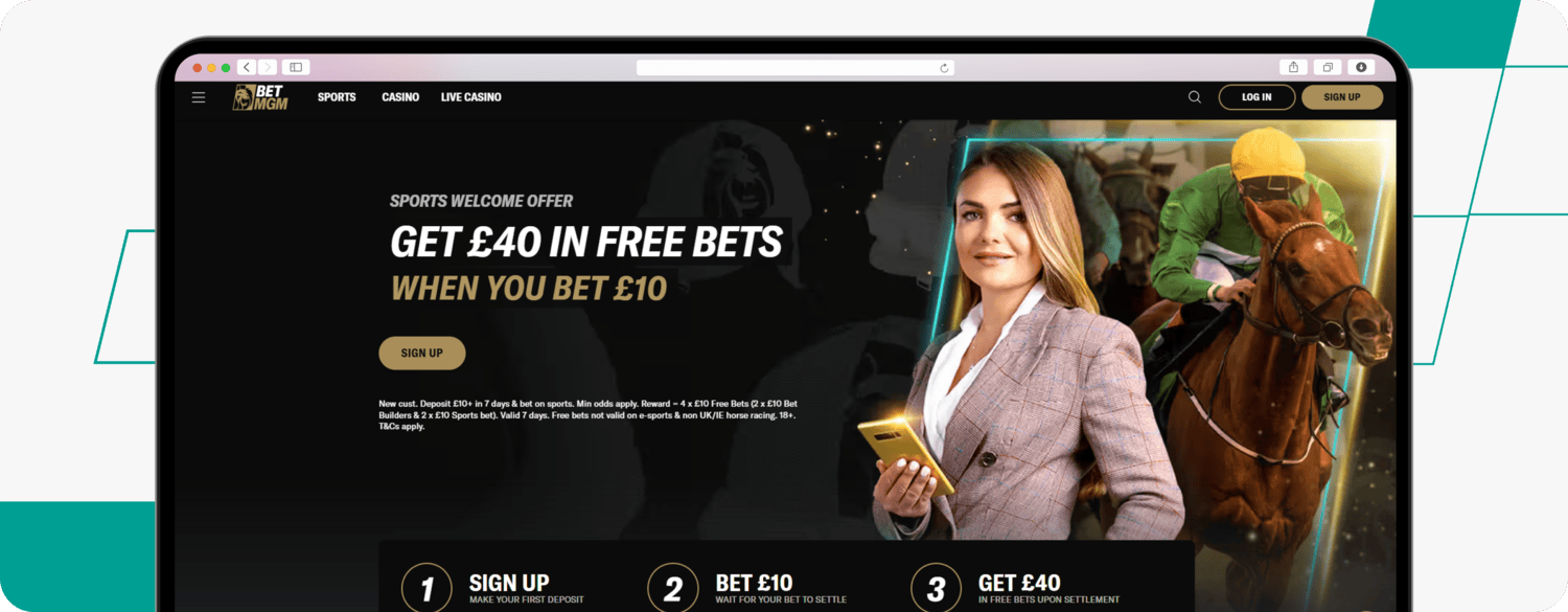 screenshot of betmgm's sports welcome offer