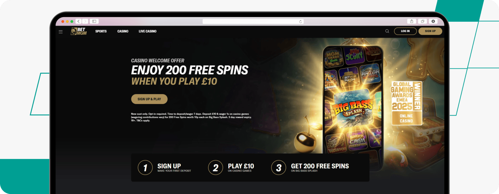 screenshot of betmgm's casino welcome offer