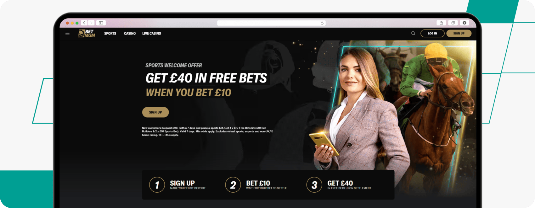 screenshot of betmgm's sports welcome offer