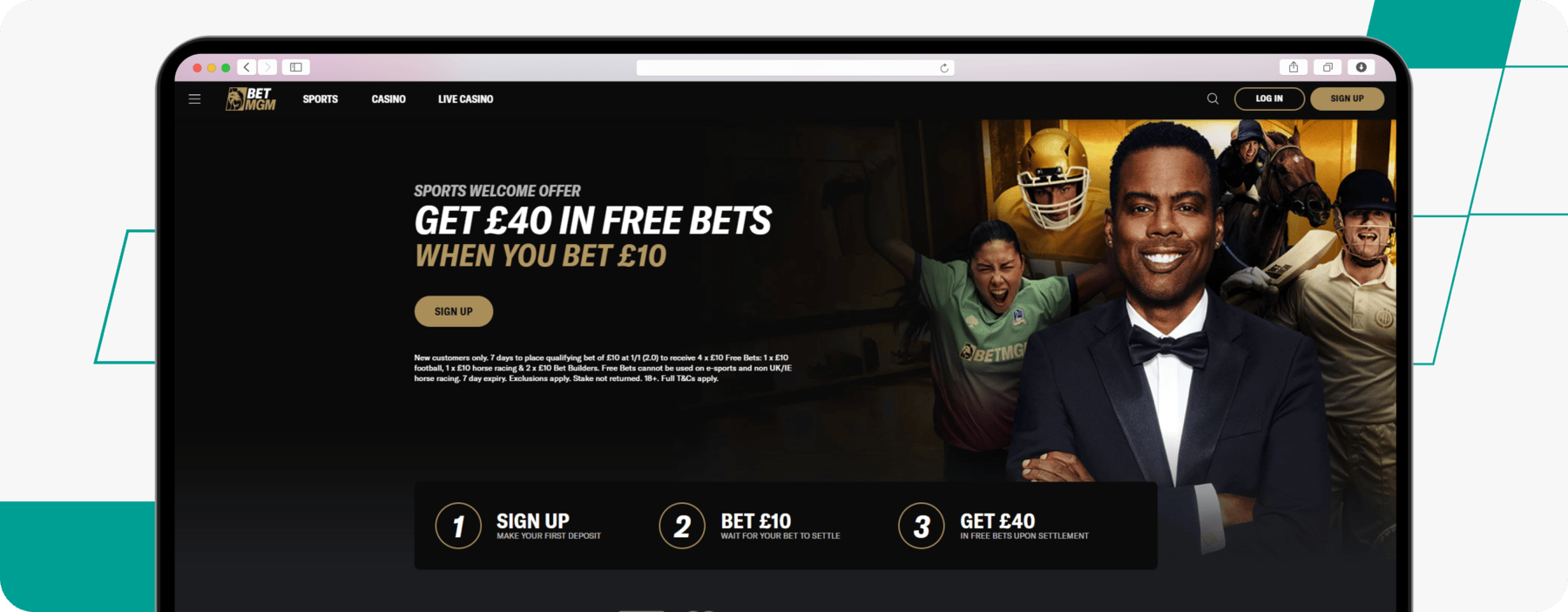 screenshot of betmgm's sports welcome offer
