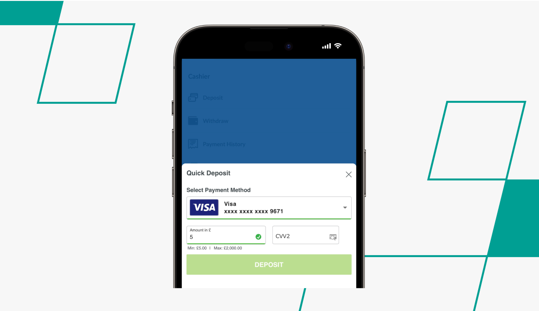 screenshot of coral's quick deposit page