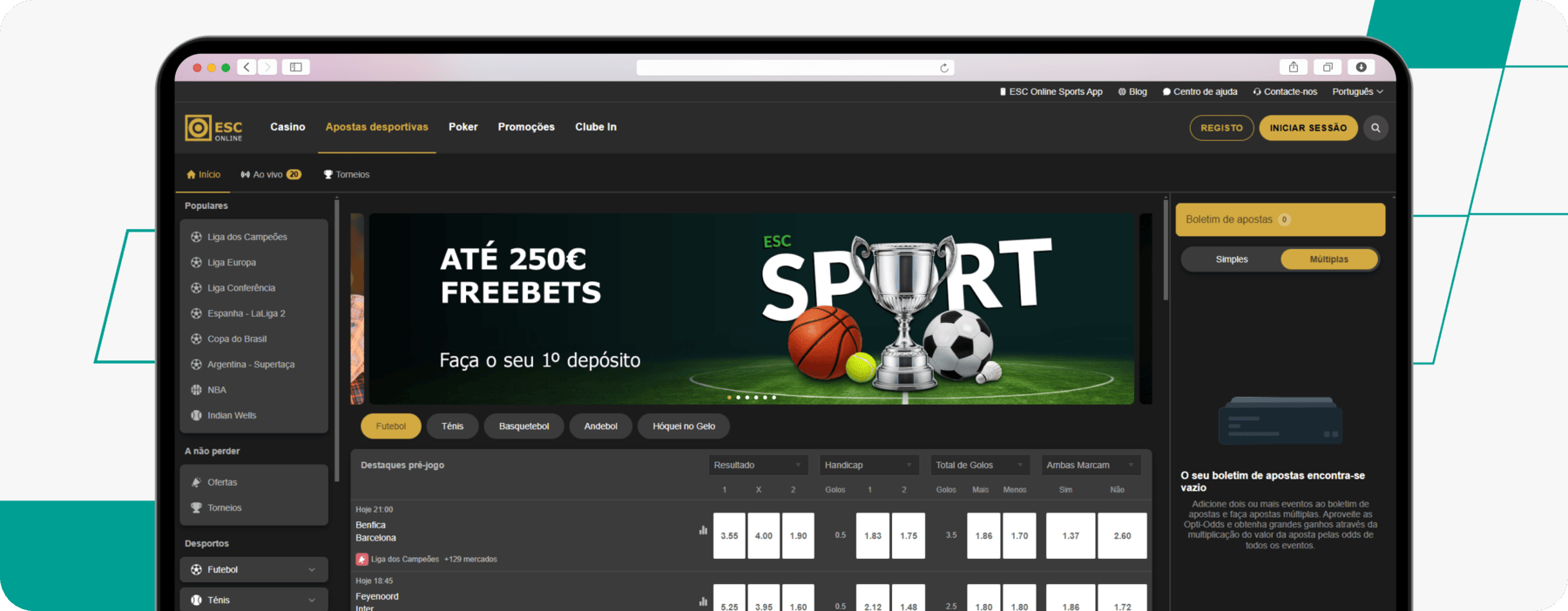 screenshot of esc online portugal sportsbook