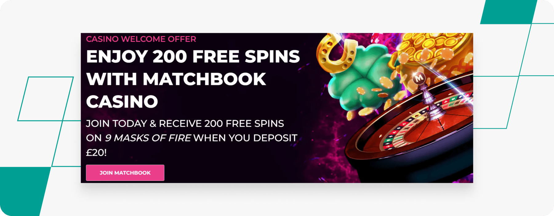 screenshot of matchbook's casino welcome offer
