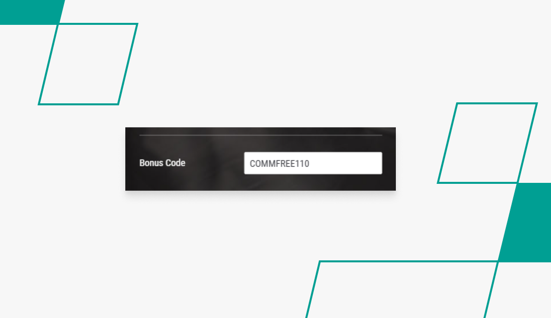 screenshot of matchbook's bonus code field