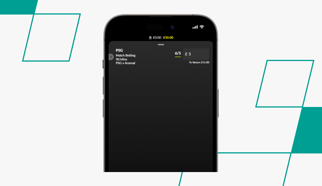 screenshot of parimatch bet slip