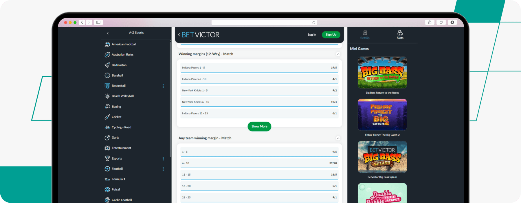 Winning margins (12-way) match on betvictor
