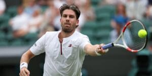 Cameron Norrie in action at Wimbledon